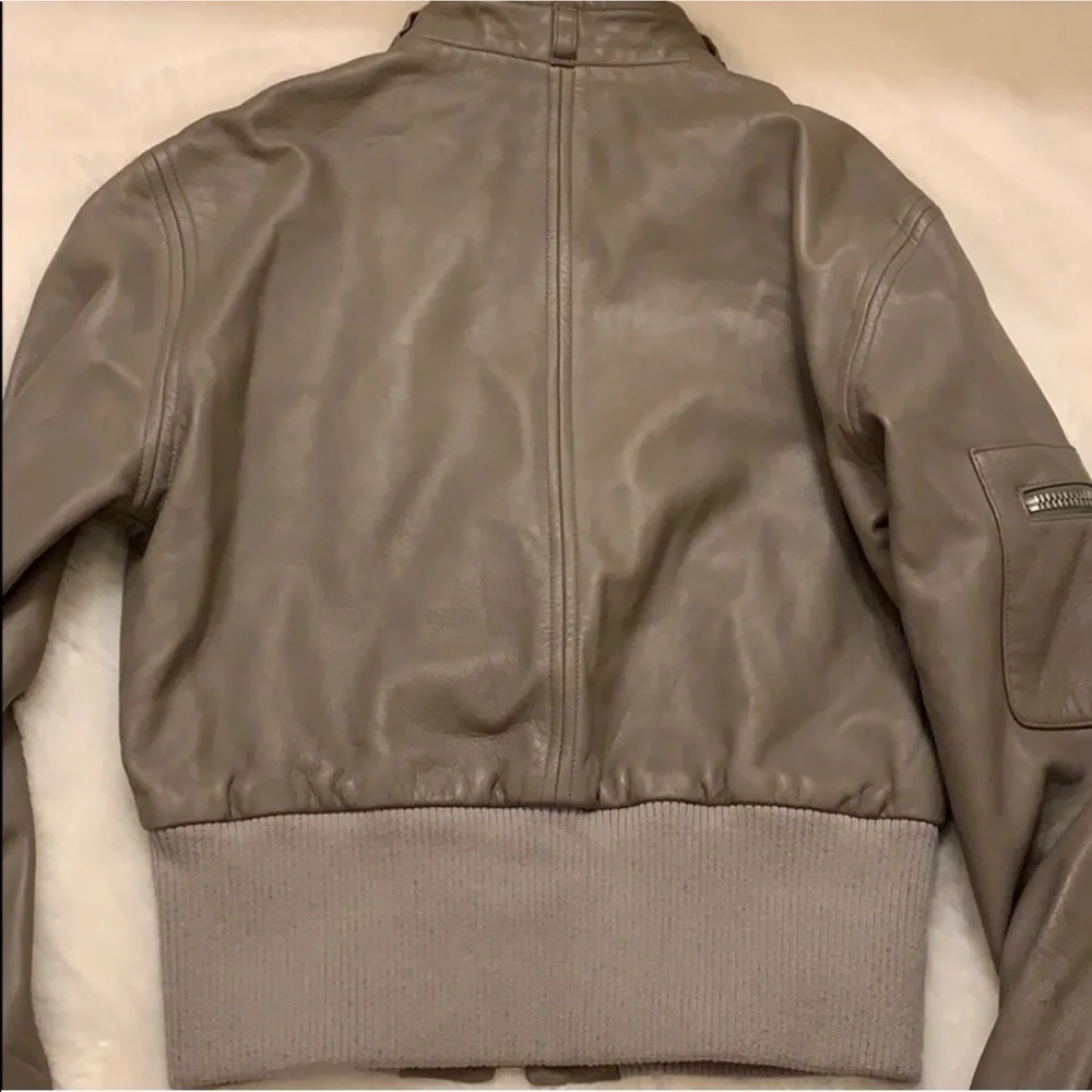 Members Only Gray Leather Jacket - Picture 4 of 5